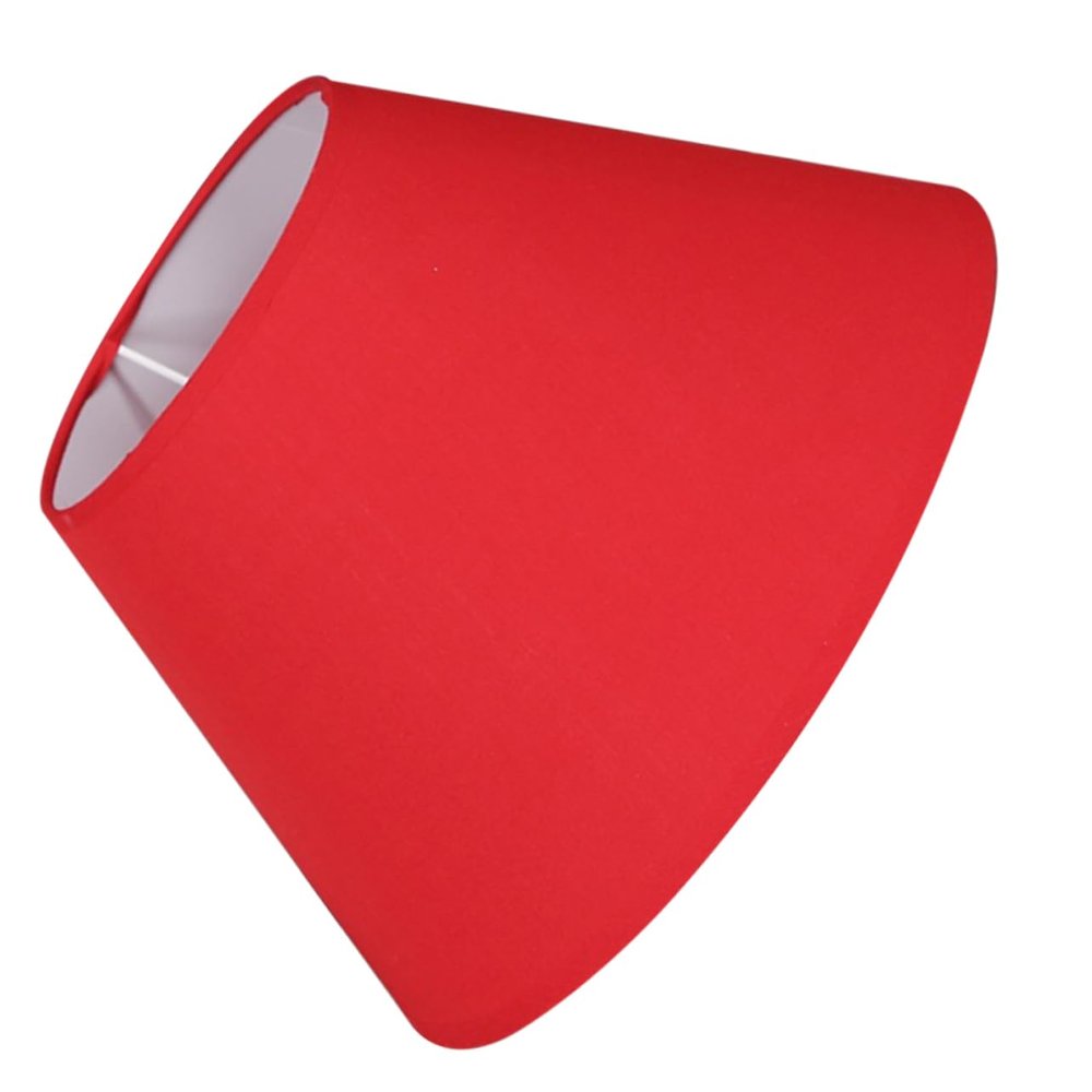 BESTOYARD Simple Style Fabric Lampshade for Table Lamp Retro Barrel Design Easy to Install for Home Hotel Bedroom and Study Solid Red