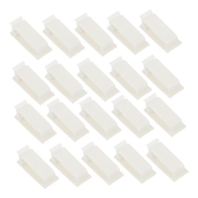 BELLIFFY 20pcs Self-Adhesive USB Cord Organizer Clips Cable Management Holders Desk Wire Keepers Simple Design for Tidy Cable Storage