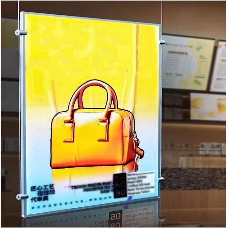 TIST Outdoor LED Projecting Light Light-Box, Double Sided Slim Interchangeable Painting Menu Board Water Proof Suspension Advertising Board for Business Bar Hotel(60x90cm)