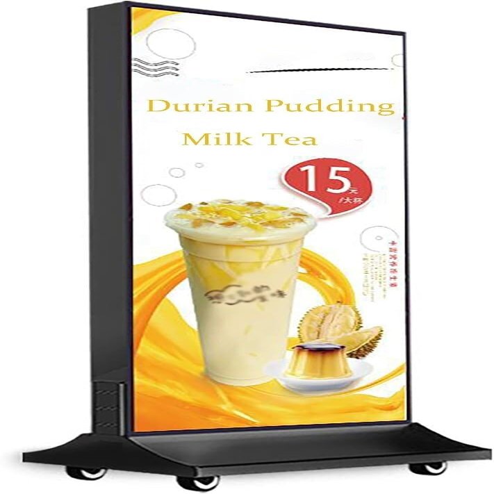 TIST LED Light Box with Base and Universal Wheels, Double-Sided Waterproof Poster Stand, Floor Freestanding Poster Board Stand for Shops(80 * 120cm)