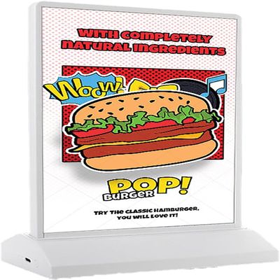 TIST A4 Desktop LED Advertising Light Box, Dual-Sided Advertising Display Frame, Rechargeable LED Menu Board Display Tabletop Standing for Bar