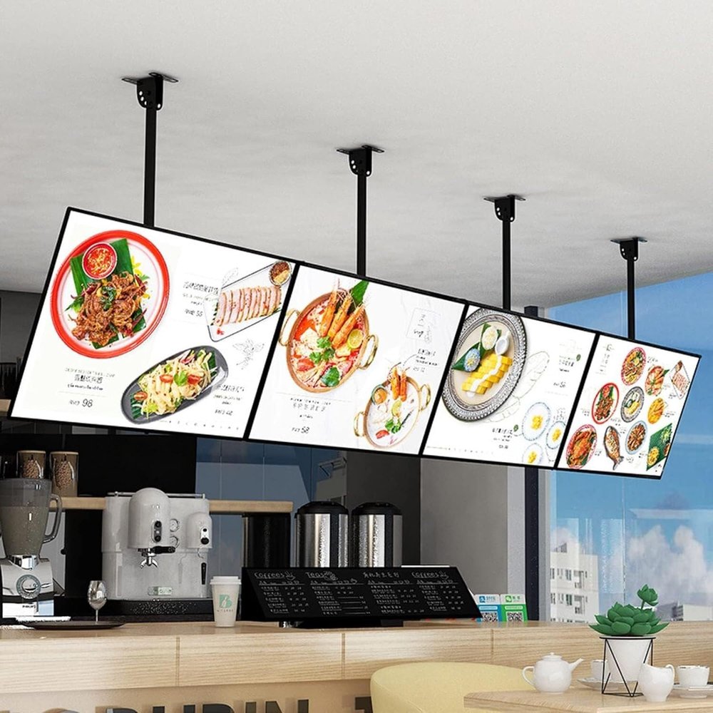 TIST Ultra Slim Snap Frame LED Light Box, Illuminated Poster Display Screen, LED Backlit Menu Board, LED Advertising Light Boxes for Restaurant(4PCS 80x60cm (32x24inches))
