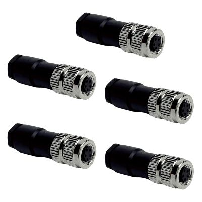 5/20 Pcs M8 Waterproof Connector 3P 4P 5P Male Female M8 Waterproof Aviation Plug Socket Sensor Cable Connector (5 Pin Female 5)