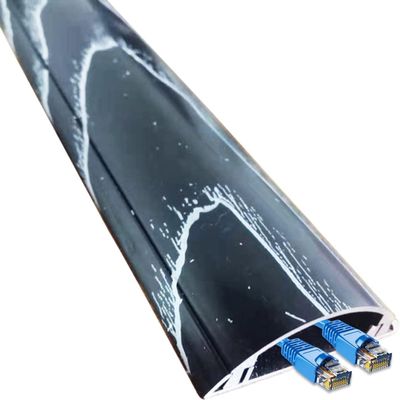 TIST Floor Wire Hiding Strips, White Black Gold Silver Wire Protectors/Cable Runners Metal Computer Wire Management Adhesive Cable Hider(Black,27.8mm)