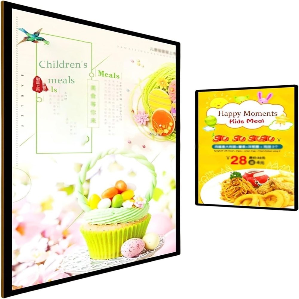TIST A4 LED Light Box, Ultra-Slim Advertising Display Frame, Double-Sided Illuminated Light Box Advertising Display Sign(Plug in)