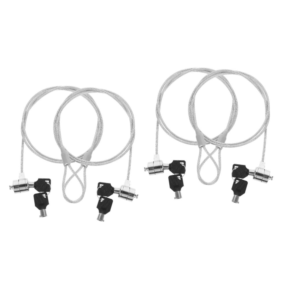 GAROZATION 4sets Rotatable Notebook Lock Security Cable Strong Material Easy to Carry Operate