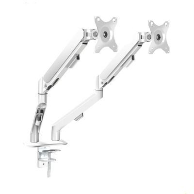 Single/Dual/Triple Monitor Stand Dual Monitor Mount for Most 17-30" Screens, Each Arm Holds Max 19.8lbs, Dual Monitor Desk Mount Arm with Height-Adjustable/Tilt/Swivel/Rotate Monitor Mount Arm(White)