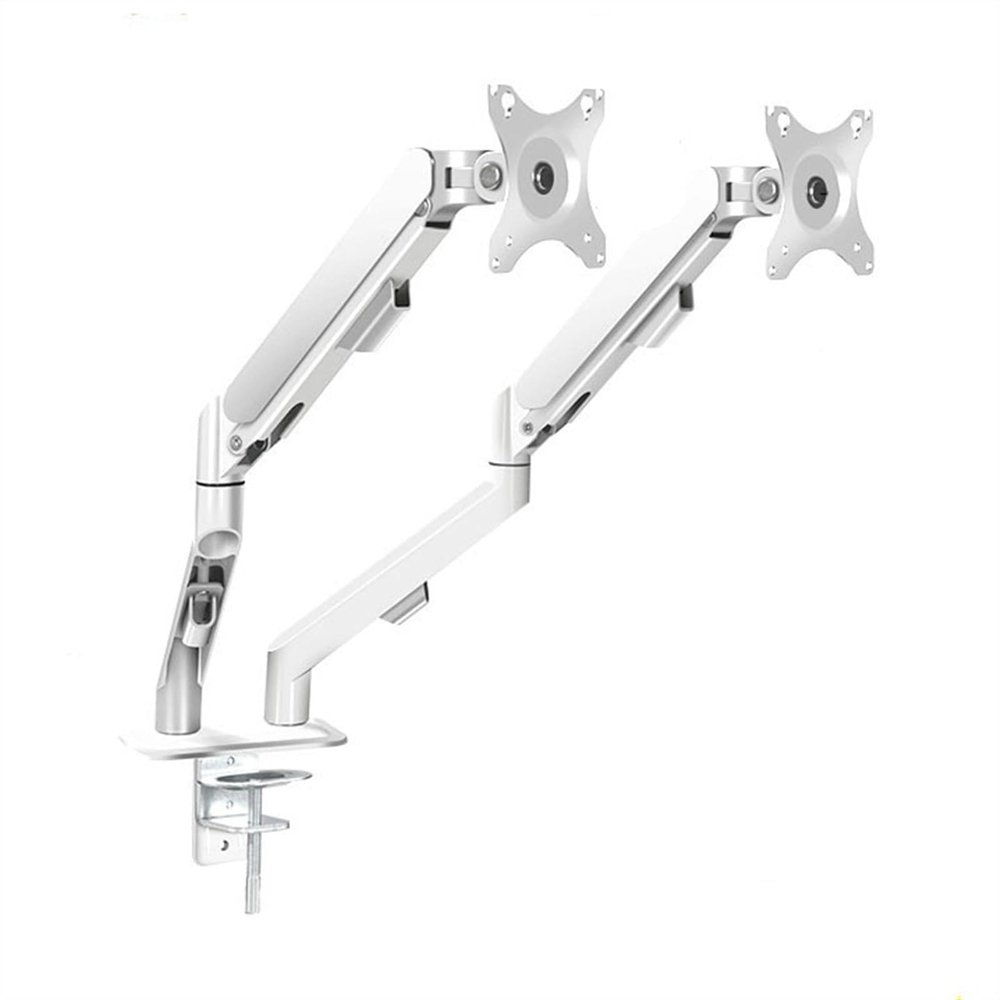 Single/Dual/Triple Monitor Stand Dual Monitor Mount for Most 17-30" Screens, Each Arm Holds Max 19.8lbs, Dual Monitor Desk Mount Arm with Height-Adjustable/Tilt/Swivel/Rotate Monitor Mount Arm(White)