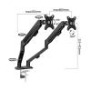Single/Dual/Triple Monitor Stand Dual Monitor Mount for Most 17-30" Screens, Each Arm Holds Max 19.8lbs, Dual Monitor Desk Mount Arm with Height-Adjustable/Tilt/Swivel/Rotate Monitor Mount Arm(White) view 2