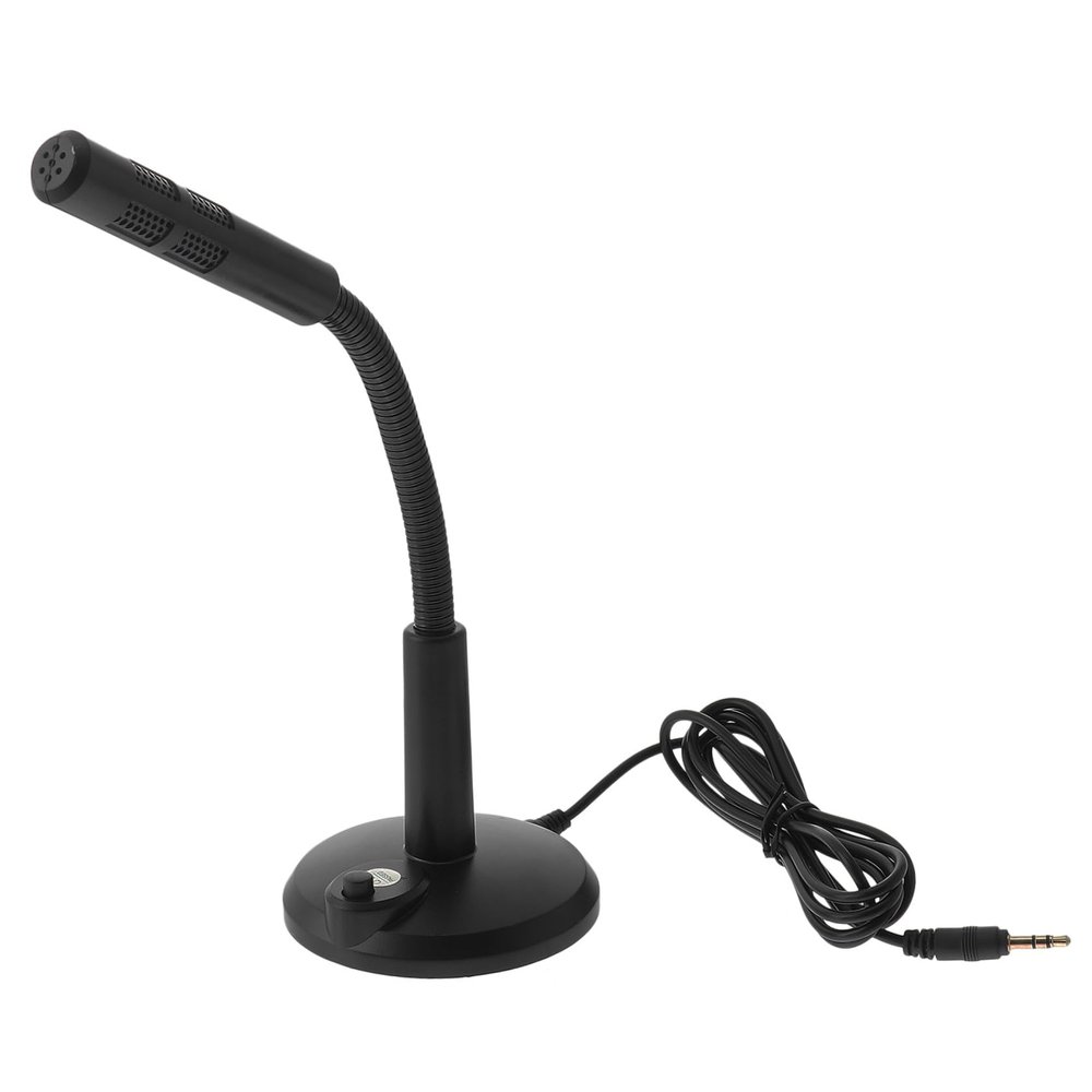 BESTonZON Adjustable Desktop Microphone for Meetings and Gaming Plug Compact Design High Sensitivity Black Color for Voice Chat and Live Streaming