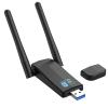 Wireless USB 3.0 WiFi Adapter for Desktop PC Laptop,5G 2.4G Dual-Band 1300Mbps Dual 5Dbi Antennas for Supports Windows11/10/8/7/Vista/XP,Mac OS 10.6-10.14 view 1
