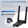 Wireless USB 3.0 WiFi Adapter for Desktop PC Laptop,5G 2.4G Dual-Band 1300Mbps Dual 5Dbi Antennas for Supports Windows11/10/8/7/Vista/XP,Mac OS 10.6-10.14 view 4