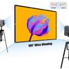 LARAKVEAKV Projector Screen Portable 16:10 4K Lightweight Carry Projection Screen Foldable Wrinkle-Free Durable Outdoor Screen Projector for Backyard Partying(84 inch 16:10) view 2