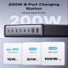 UGREEN Nexode 200W GaN USB C Charging Station, 8-Port Desktop Charger with PD 100W for MacBook Pro 16"/Air, Dell XPS, iPad Pro, iPhone 17/16/15, Galaxy S25/S24, Pixel 10/9 view 2