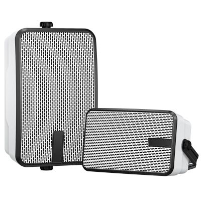 MWAU Outdoor Bluetooth Speakers 400w for Garage, Patio, Porch, Gazebo, Soffit, Entertainment Room. Wall Mount Speaker, Wireless Sync Up to 100 Speakers, IPX5 Waterproof (2 Pcs)