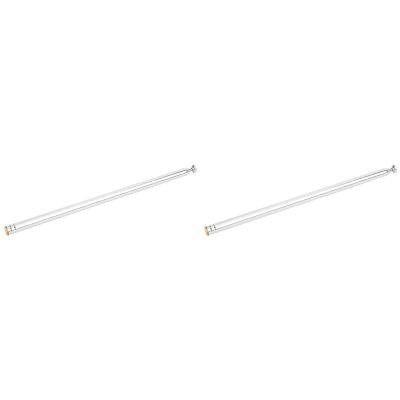 2pcs Copper Rod Antenna 7 Section Telescopic Aerial for Radio Television Toy Car Universal AM FM Roof Radio Aerial Mast Includes Screws