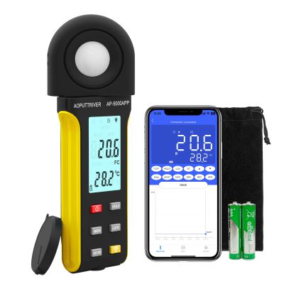 Smart Lux Meter 0.1-400,000 Lux with Bluetooth & Intelligent Meter APP, 90/270 Rotating Sensor, 0.1 Lux Resolution, Foot Candle FC Display for Grow Lights, Photography, Home Office