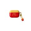 Keychain Charm Soft TPU Case Compatible with Apple AirPods 1 2 3 4 Pro Food Cool Fun Modern Special Unique Creative Bright Red Color Men Guys Boys Girls Kids (French Fries, for AirPods 4th 2024) view 1