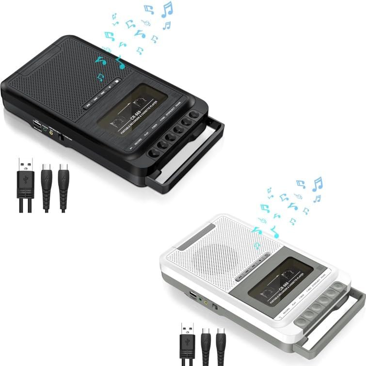 Gracioso Cassette Player Converter, Portable Cassette to MP3 Music via U Disk
