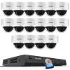 PANOOB PoE 4K 16 Channel Security Camera System, 16x 8MP IK10 Vandal Dome Cameras with Human/Vehicle Detection, Built-in Mic, 24/7 Remote Access, 4TB HDD NVR, PD54A1616-8M-1 view 1