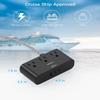 10 Ft Ultra Thin Flat Extension Cord, HANYCONY Black Flat Plug Power Strip with 3 Outlets 3 USB Ports(2 USB C), Desk Wall Outlet Extender, Non Surge Protector for Cruise, Dorm Room Essentials view 2