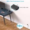 10 Ft Ultra Thin Flat Extension Cord, HANYCONY Black Flat Plug Power Strip with 3 Outlets 3 USB Ports(2 USB C), Desk Wall Outlet Extender, Non Surge Protector for Cruise, Dorm Room Essentials view 4