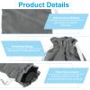 PATIKIL Soft Drawstring Lens Case, 9.84"x 6.69"x0.24" Drawstring Lens Pouch, Camera Protective Handbag for Nikon DSLR Camera Lens, Gray view 3