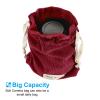 PATIKIL Soft Drawstring Lens Case, 9.84"x6.69"x0.24" Drawstring Lens Pouch, Camera Protective Handbag for Nikon DSLR Camera Lens, Wine Red view 4