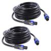 HBU Pack of 2 Speakon Cables 16 Feet - 2 Packs NL4FC 4 Pole SpeakOn to SpeakOn Cables - PA DJ 4 Conductor Studio, Stage Pro Audio Jack Wire with Twist Lock (16 Ft, 4 Conductors) view 1