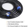 HBU Pack of 2 Speakon Cables 16 Feet - 2 Packs NL4FC 4 Pole SpeakOn to SpeakOn Cables - PA DJ 4 Conductor Studio, Stage Pro Audio Jack Wire with Twist Lock (16 Ft, 4 Conductors) view 2