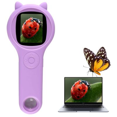 Crspexil Microscope, Digital Microscope,Holding Magnifying Glasses2 IPS Eye-Protecting Screen,2 MP,4 Zoom Buttons,500x Magnification,8 LED Lights,Christmas,Birthday,Edu Gifts.