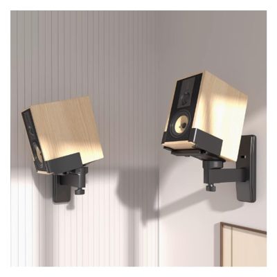 KIYILIHI Speaker Stand, Wall-Mounted Speaker Shelves 1 Pair,Tray Can Be Extended from 130 to 320 mm Speaker Stand, for Home Theaters Professional Performance(Speakers Not Included)(Tray Depth 370mm)