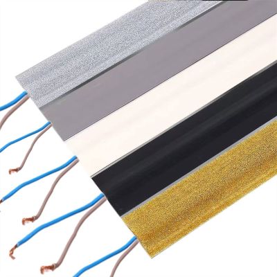 3.2ft Self-Adhesive PVC Cable Floor Strip Cord Protector Wire Organizer to Protect Wires, Over Floor Cord Cover, Hold Cords in Place Under Desks and Around The Perimeter of Rooms(White,W(35mm/1.37in))