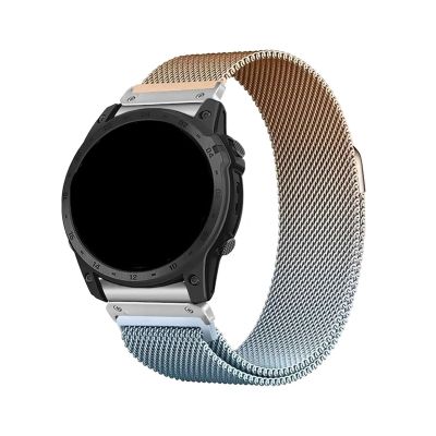 22 26mm Milanese Quick Fit Watch Strap With for Garmin Fenix8 7 7XPro Fenix 6 Fenix 5 EPIX 2 Metal Bracelet Band(Blue Gold,Quick fit 26mm)