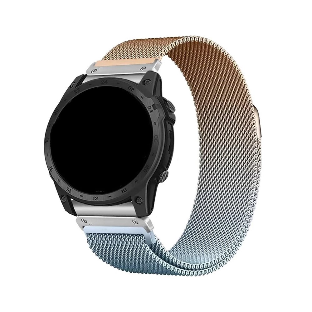 22 26mm Milanese Quick Fit Watch Strap With for Garmin Fenix8 7 7XPro Fenix 6 Fenix 5 EPIX 2 Metal Bracelet Band(Blue Gold,Quick fit 26mm)
