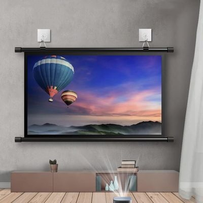 MUGVFVCSQ Projector Screen Manual Pull Down Movie Screen 40" 50" 60" 72" HD 4K Projection Screen for Home Theater Camping Office Meeting(60inch(16:9))