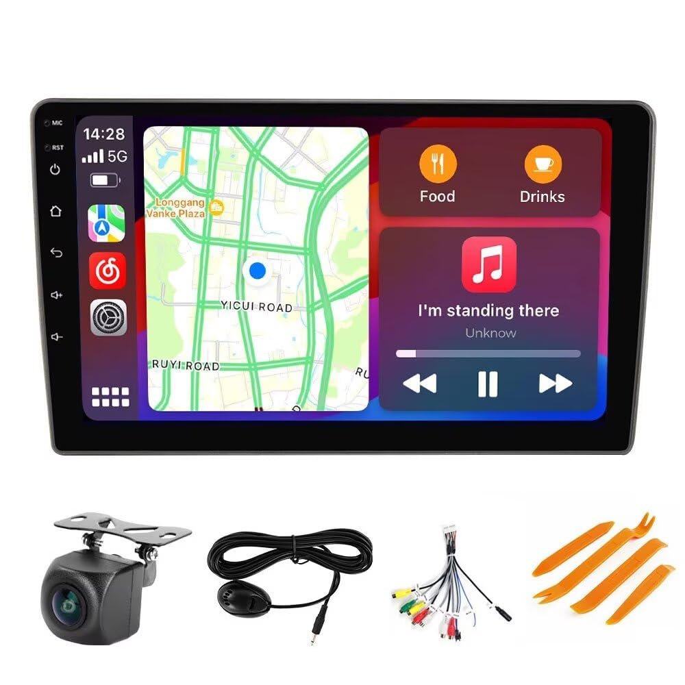 Android Stereo Radio for Ford Transit Custom 2018-2024 with Original 1-Din Style, Biorunn 10.1 Inch GPS Navi Wireless Car-Play Android Auto Upgrade Dash Kit IPS 1GB RAM 32GB ROM