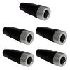 M12 8-Pin Waterproof Female Power Connector, PG7 Screw Crimp, 5-Pack view 1