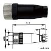 M12 8-Pin Waterproof Female Power Connector, PG7 Screw Crimp, 5-Pack view 2