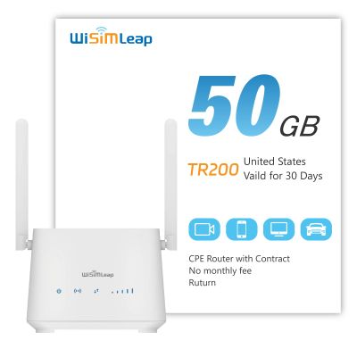 4G WiFi Router Cat 6 with Sim Card Slot Homefi Global vSIM CPE Wireless Network and Wired Broadband Mutual Backup Internet Gaming Router 50GB for US in 30days