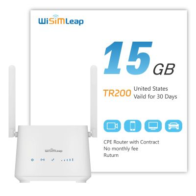 4G WiFi Router Cat 6 with Sim Card Slot Homefi Global vSIM CPE Wireless Network and Wired Broadband Mutual Backup Internet Gaming Router 15GB for US