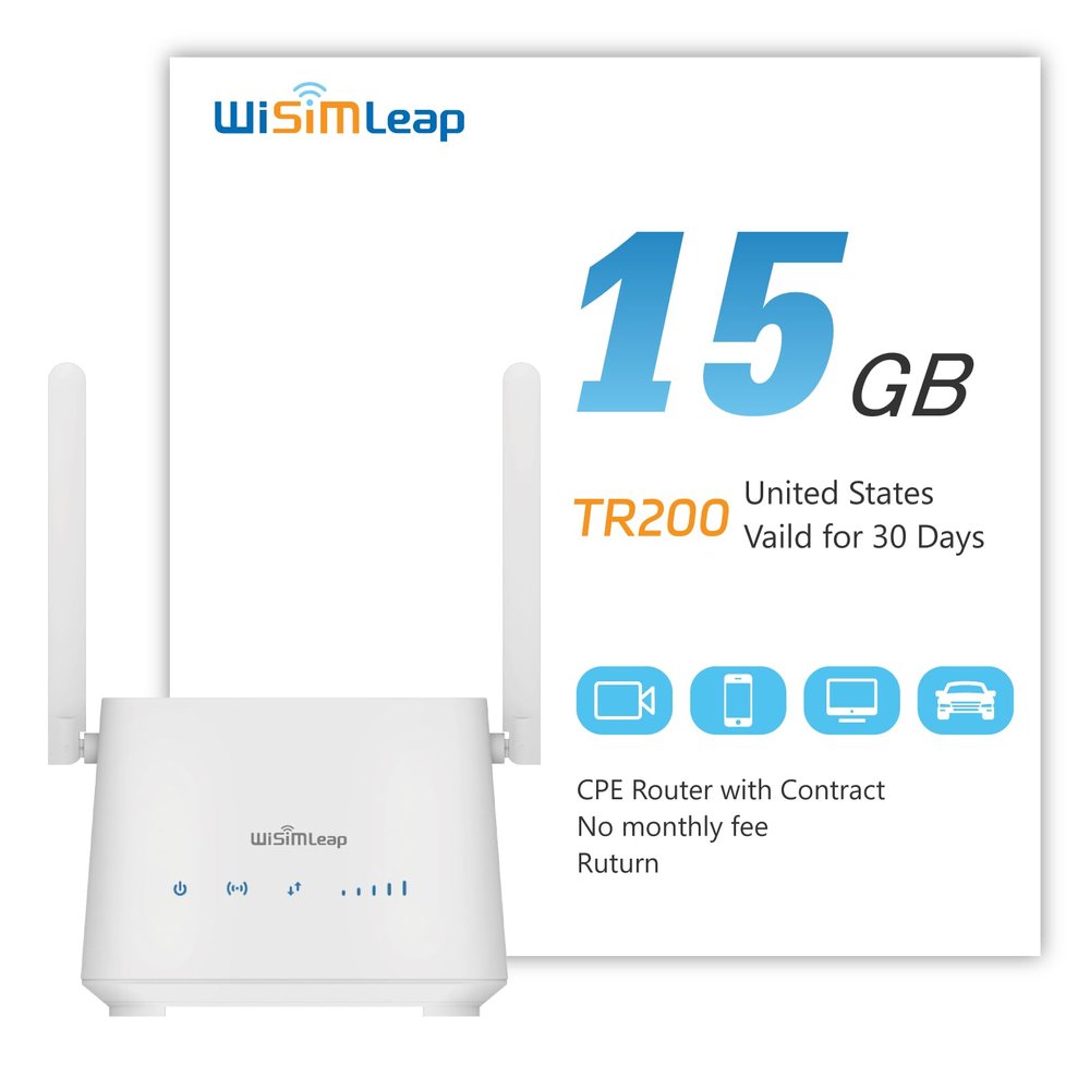 4G WiFi Router Cat 6 with Sim Card Slot Homefi Global vSIM CPE Wireless Network and Wired Broadband Mutual Backup Internet Gaming Router 15GB for US