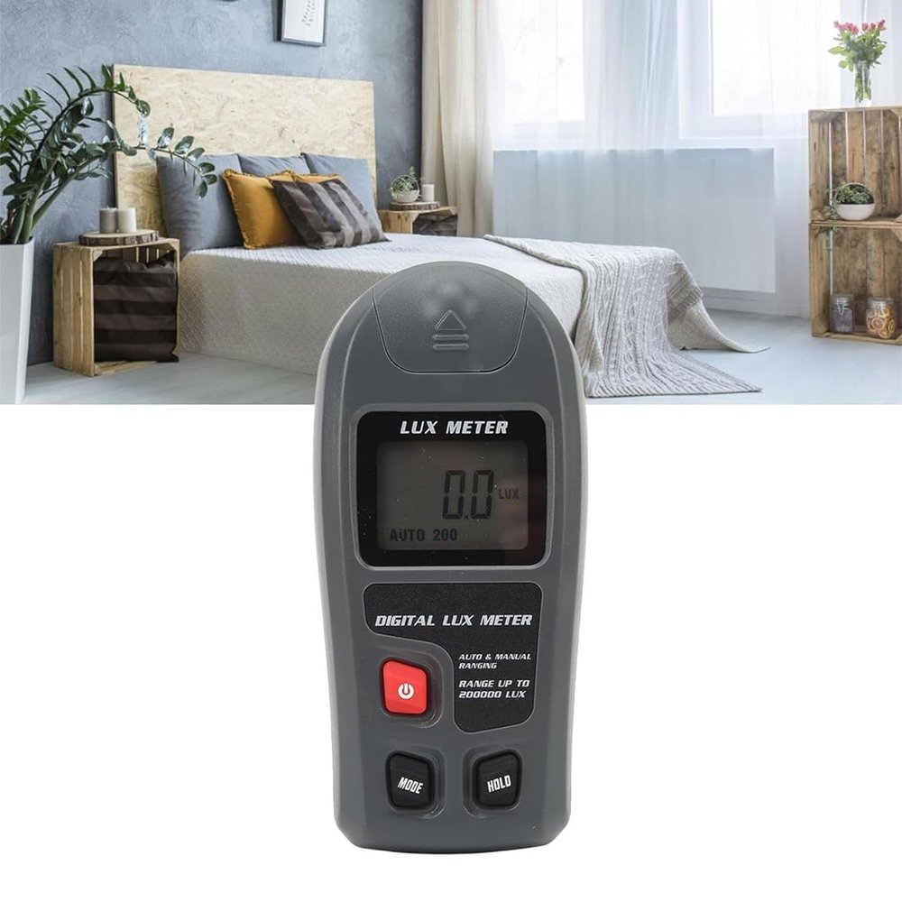 Digital Light Meter, Light Lux Tester with LCD Display Screen, 2 Measuring Units/Sampling Rate: 2 Times/s/Maximum Measurement 200000LUX, for Farm and Stage