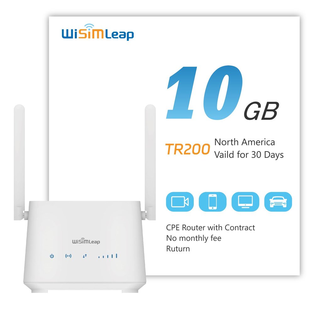 4G WiFi Router Cat 6 with Sim Card Slot Homefi Global vSIM CPE Wireless Network and Wired Broadband Mutual Backup Internet Gaming Router 10GB for North America
