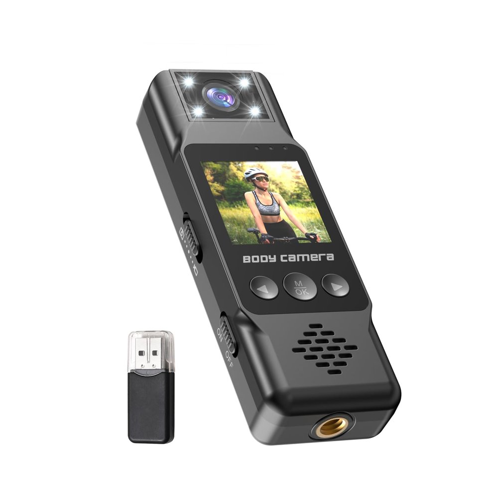 Camnoon 4K Body Camera with Audio and Video Recording Wearable Body Cam Mini Video Camera with Magnetic Back Clip 180 Rotatable Lens Motion Detection for Law Enforcement Delivery Personal Traveling