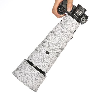 CHASING BIRDS Lens Camouflage Waterproof Coat for Nikon Z 600mm f/6.3 VR S Rainproof Lens Protective Cover Version IV (Electric White)
