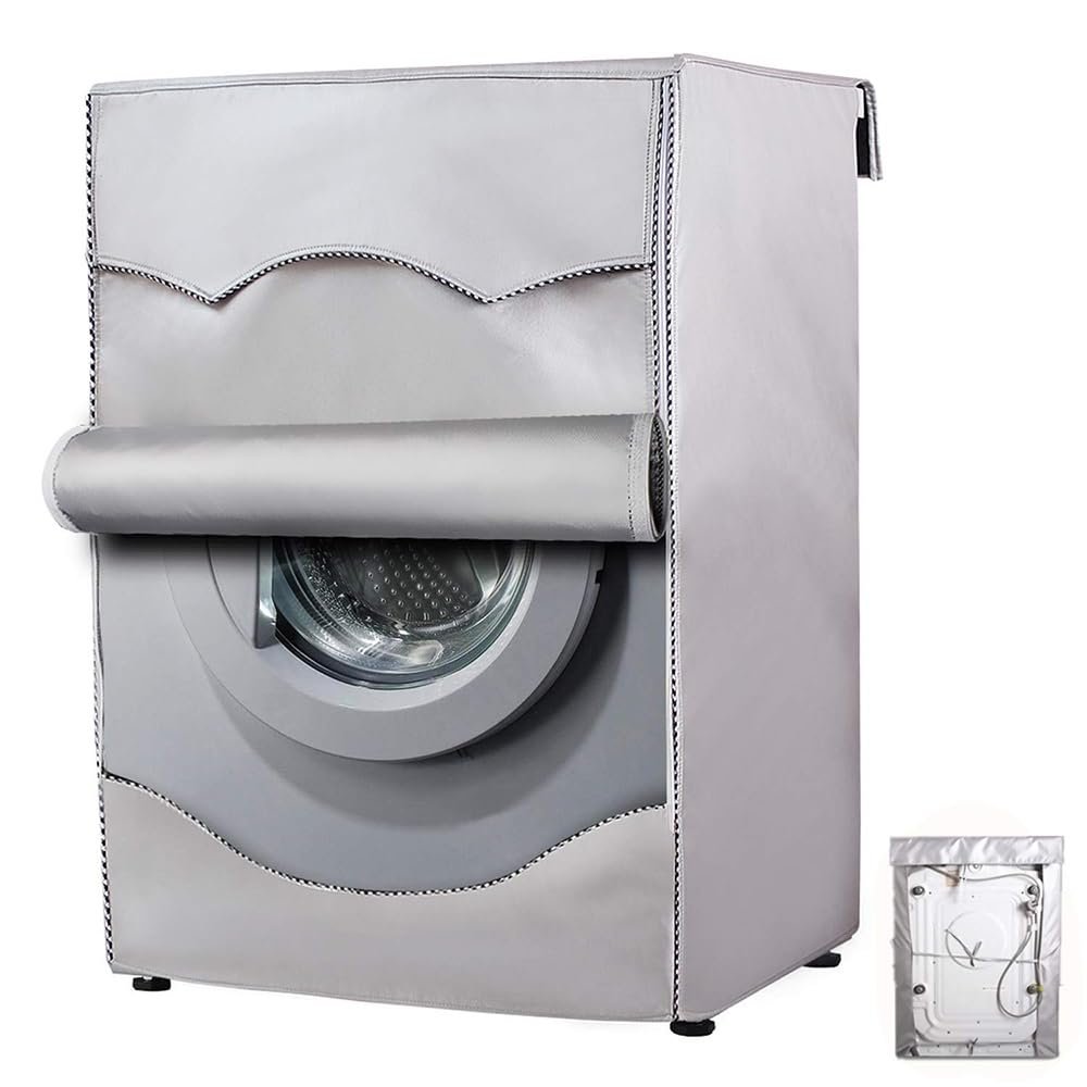 XvuaTeIw Silver Washer-Dryer Cover Washing Machine Cover Polyester Sunscreen Laundry Silver-Coated Waterproof Cover(60x65x85cm)