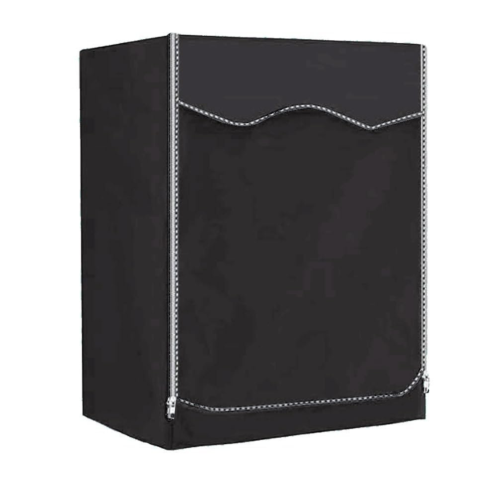 XvuaTeIw 210DWaterproof Case Silver Coating Washing Machine Cover Sunscreen Front Load Laundry Dryer Covers Washing Machine Cover(Black,60x50x85cm)