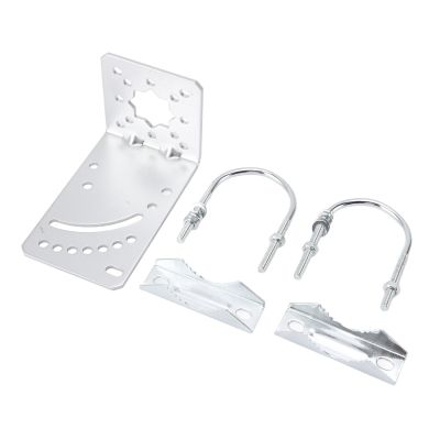 Antenna Pole Mount Bracket Kit, Iron L Shaped Mount for Satellite Internet, Easy Installation on Ground Wall Roof, Adjustable for Optimal Signal, Sturdy and Sturdy