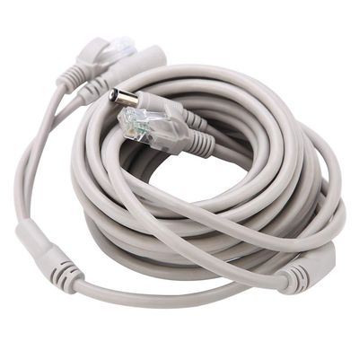 Cat 5 Cable & Power Extension Two in One, 20M RJ45+DC Ethernet IP Cameras & NVR, Suitable for 10Mbps/100Mbps Network, RJ45 with 2.1X Power Extension